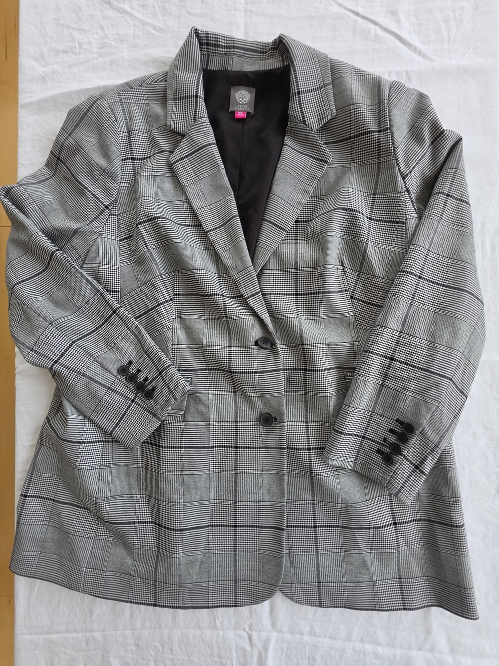 Vince Camuto Gray Plaid Tailored Blazer  Size 18